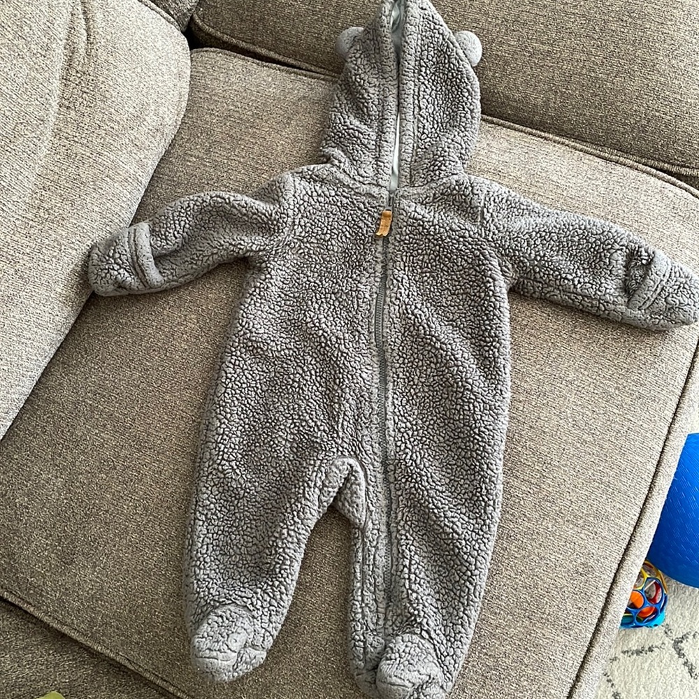 Carters grey winter suit. Size 3mo.